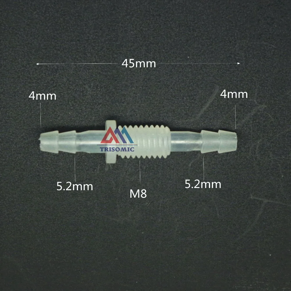 

4mm-M8-4mm Straight Reducing Connector Plastic Fitting Barbed Reducing Connector Metric Material PP