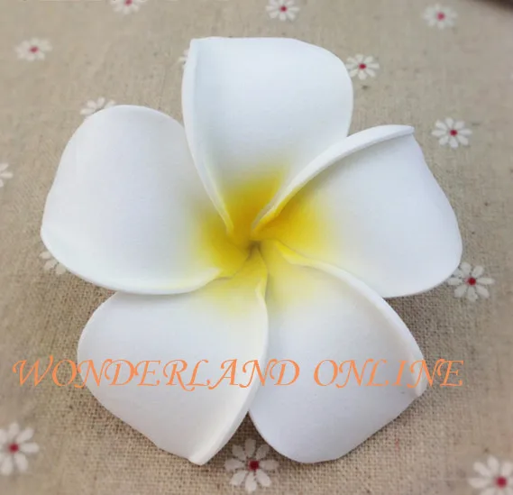 

7C available 100pcs 9cm hawaiian frangipani real touch artificial pe plumeria flower diy hair accessory wedding party decoration