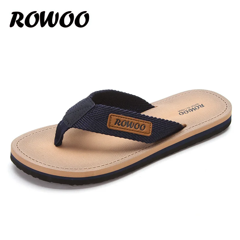 Beach Flip Flops Men\'s Summer Slippers Ribbon Thong Sandals Fashion Casual Soft Indoor Outdoor Male Footwear Wholesale Dropship