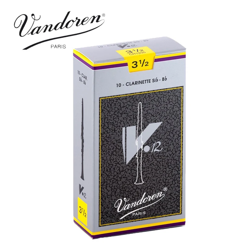 Original France Vandoren V12 Bb Clarinet Reeds / Clarinette Sib-Bb Reeds Strength 2.5#, 3#, 3.5# 3.5+# Box of 10 [With Gift]