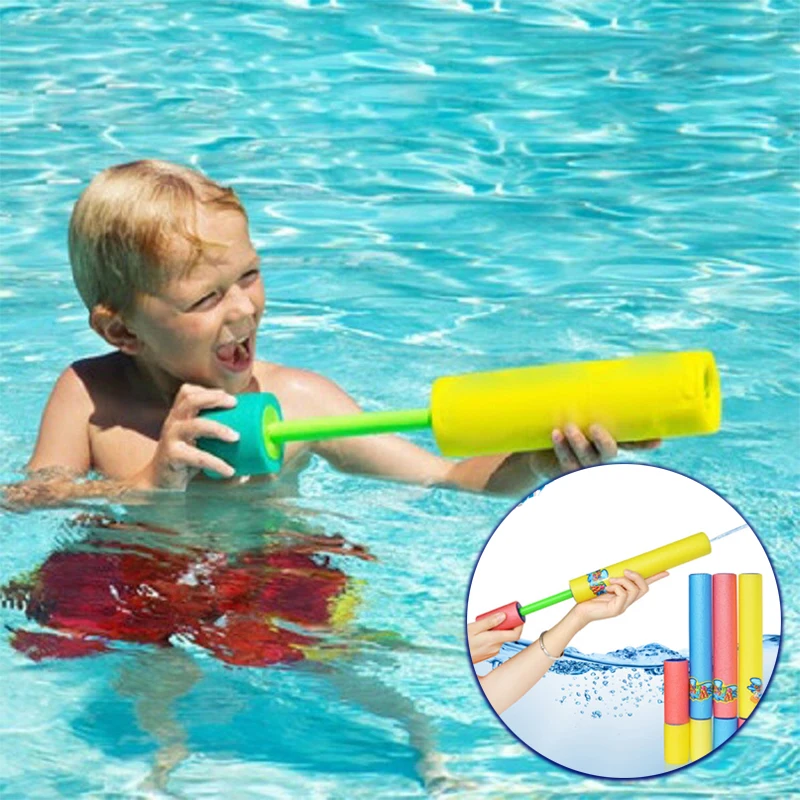 Pistola de agua de espuma EVA para niños y niñas, tirador de 2 piezas, para la playa, diversión al aire libre