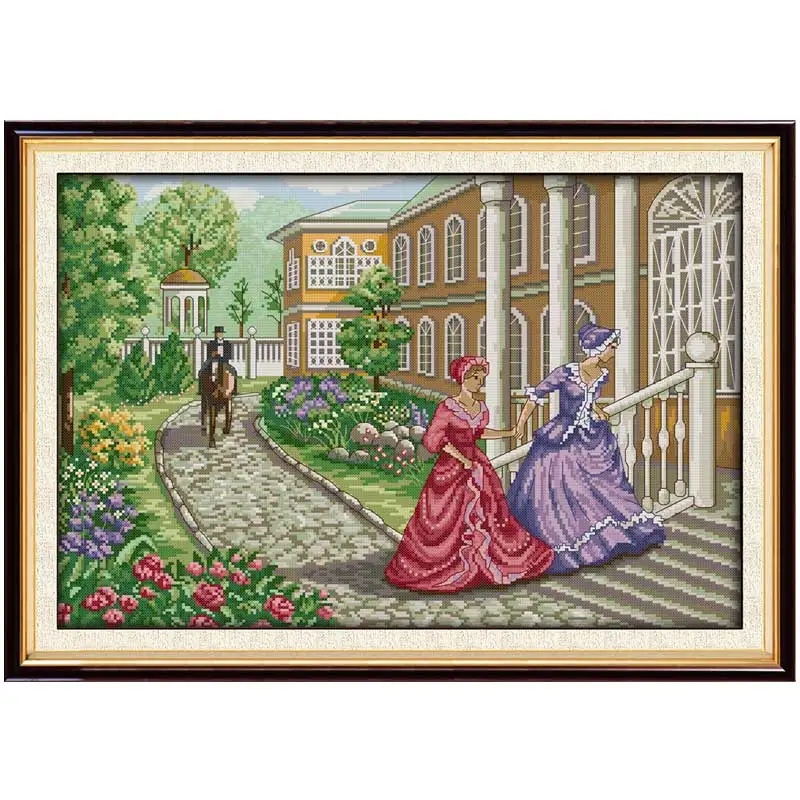 Go Home Patterns Counted Cross Stitch Set DIY 11CT 14CT 16CT Stamped DMC Cross-stitch Kit Embroidery Needlework Home Decor