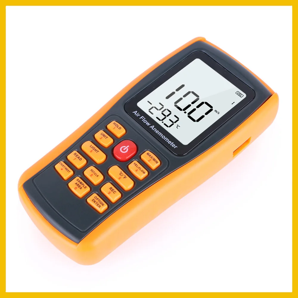 Imagem -04 - Anemômetro Digital de Fluxo ar Instrumento Medidor Velocidade do Vento Medidor de Temperatura Display Lcd Medida Digital 45 m s Gm8902 +