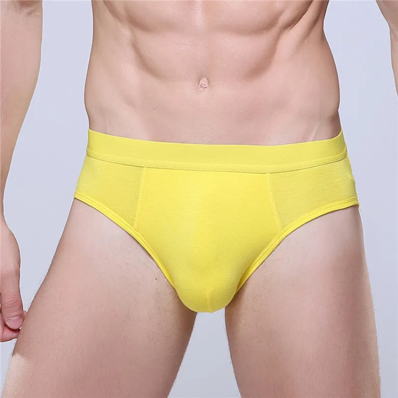 DANJIU Solid Simper Style Modal Underwear for Fashion Yong Man Breathable High Elasticity Soft Breifs Middle Waist U Convex Bag