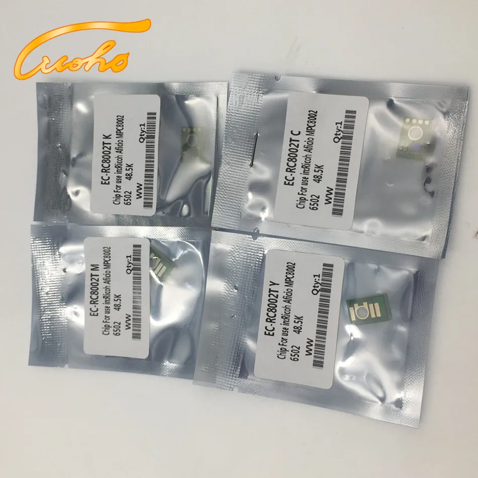 4 pcs MPC8002 toner chip for Ricoh MP C8002 C6502 C8002SP C6502SP Toner cartridge chip MPC8002sp mpc6502sp Toner chip