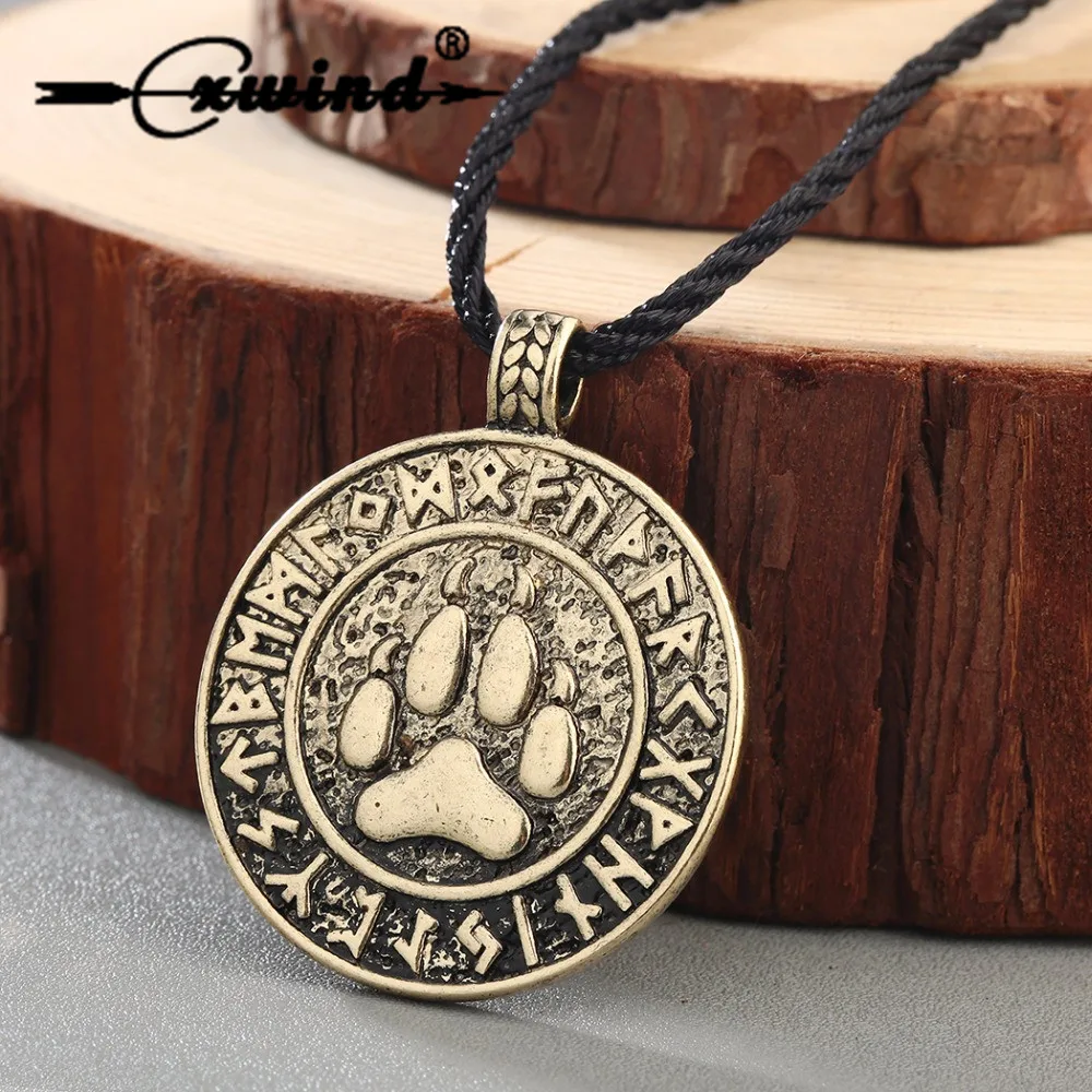 Cxwind New Slavic Veles Paws Pendant Necklace Warding Veles Sign Charm Animal Paw Amulets And Talismans Viking Necklace Jewelry