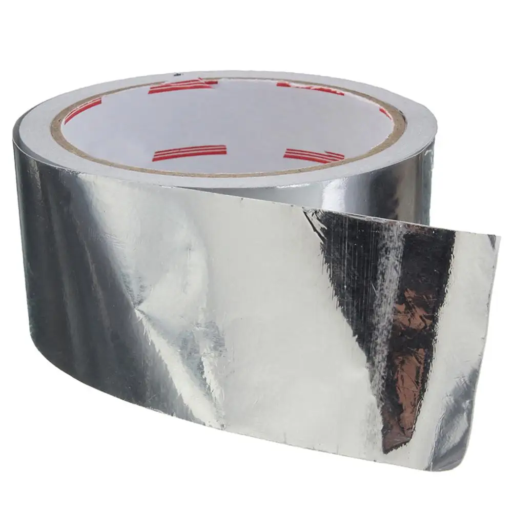 1 rollo de cinta adhesiva de papel de aluminio, cinta de sellado resistente a altas temperaturas, cinta adhesiva de reparación de tuberías resistente al calor, 5CM * 17M