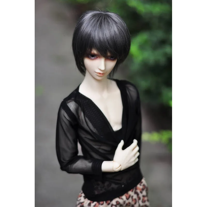 BJD DOLL Black See-through T-Shirt Outfits Top Clothing For Male 1/4 1/3 SD17 70cm  17