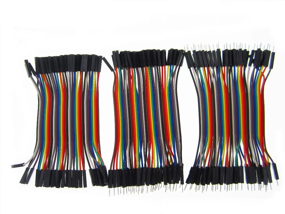Dupont line 1200 шт./лот 10 см штекер-штекер (400 шт.) + штекер-гнездо (400) и гнездо-гнездо (400) перемычка Кабель Dupont