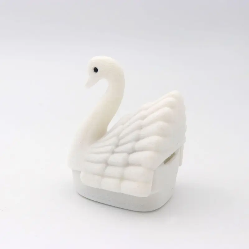 Samt Schwan Halskette Ring Ohrringe präsentieren Geschenk Schmuck Verpackung Box für die Lagerung Hochzeit Verlobung Display Inhaber Großhandel – Detail 3