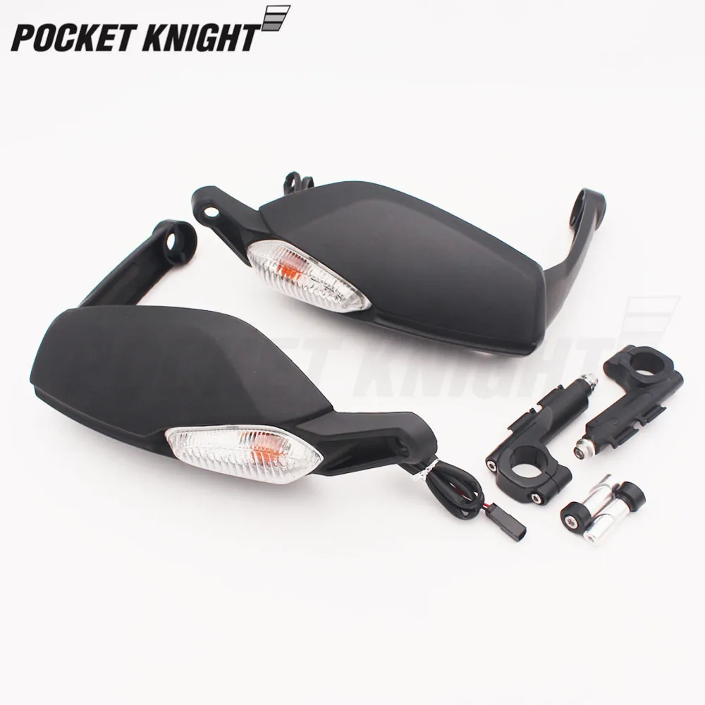 

For DUCATI Hypermotard 820 Hyperstrada 821 2013-2015 Brake Clutch Side Handlebar HandGuard Protector with Turn Signal Light Lamp