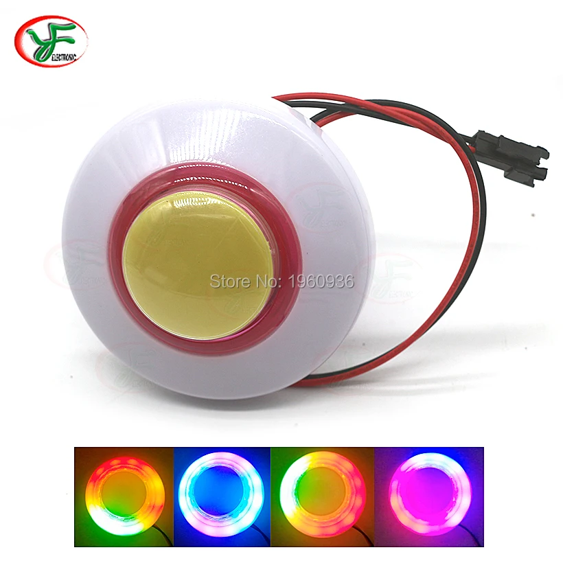 Luz intermitente para máquina expendedora, Micro interruptor de botón iluminado con LED de colores, 76MM, cc 12V, para Arcade Claw Crane, DIY