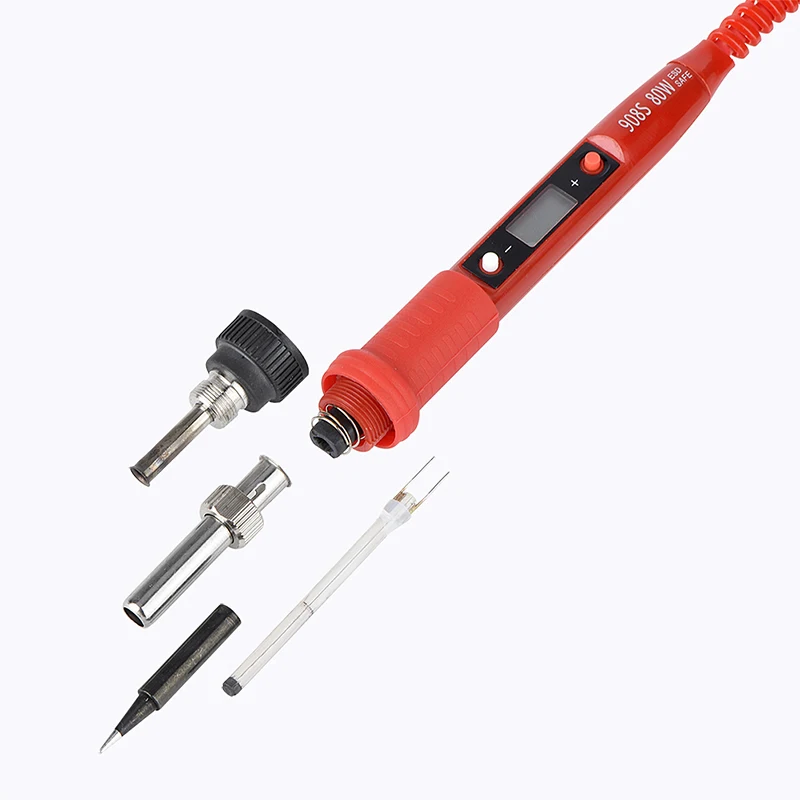 JCD Soldering Iron Kits 80W Adjustable Temperature 220V LCD Digital Display Heater Soldering Tips Desoldering Pump Welding Tools