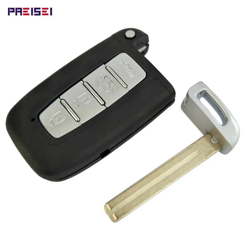 

PREISEI 4 Button Car Smart Remote Key Shells Fob Replacements For Hyundai IX35 Key