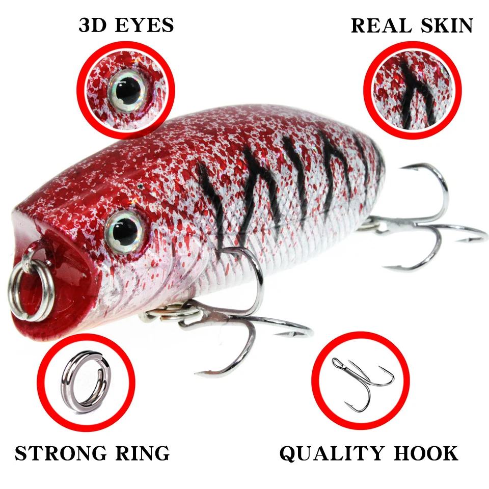 Fishing Lures Wobblers Bait-Isca Trolling-Top Feather-Hooks Water-Bass New Popper Artificial