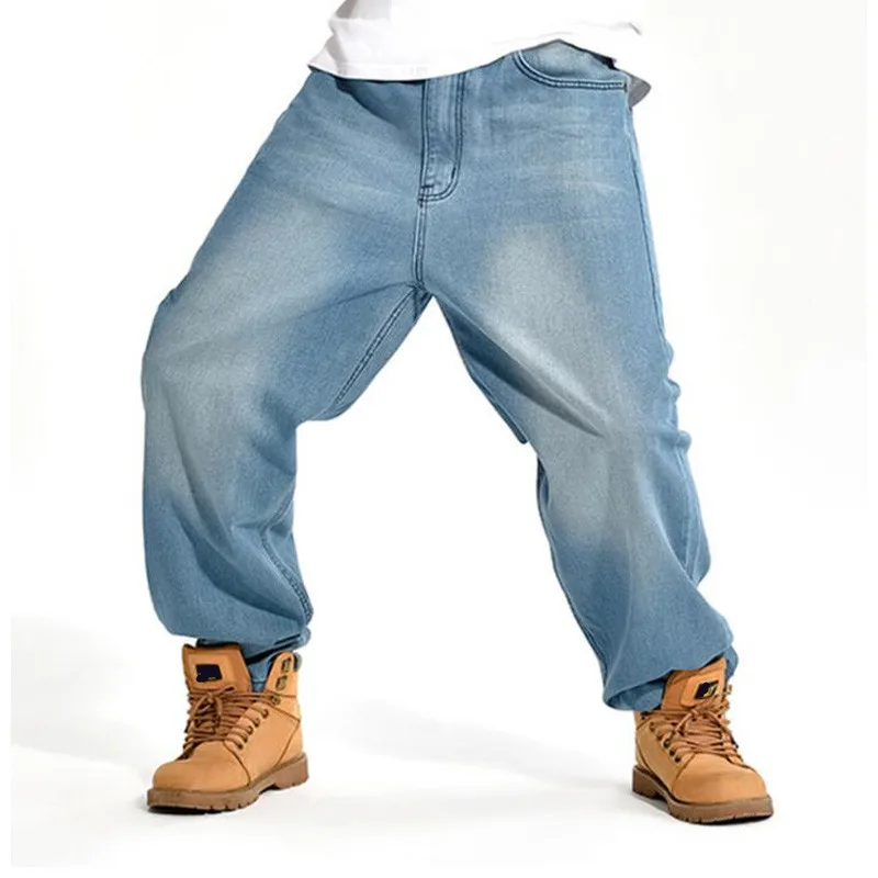 

Man Loose Jeans Hip Hop Skateboard Jean Baggy Straight Denim Pants Hiphop Men Big Size 30-46 Cowboy Bottoms