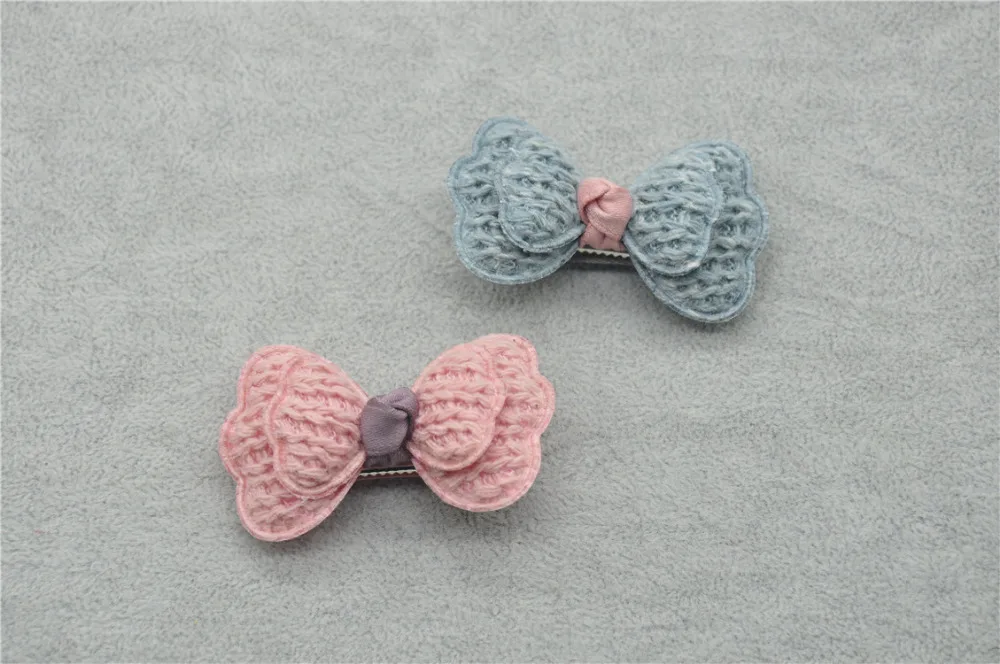 

Boutique 20pcs/2C Fashion Cute Hair Bow Hairpins Solid Kawaii Bowknot Hair Clips Princess Headwear Hair Accessories Pink/Blue