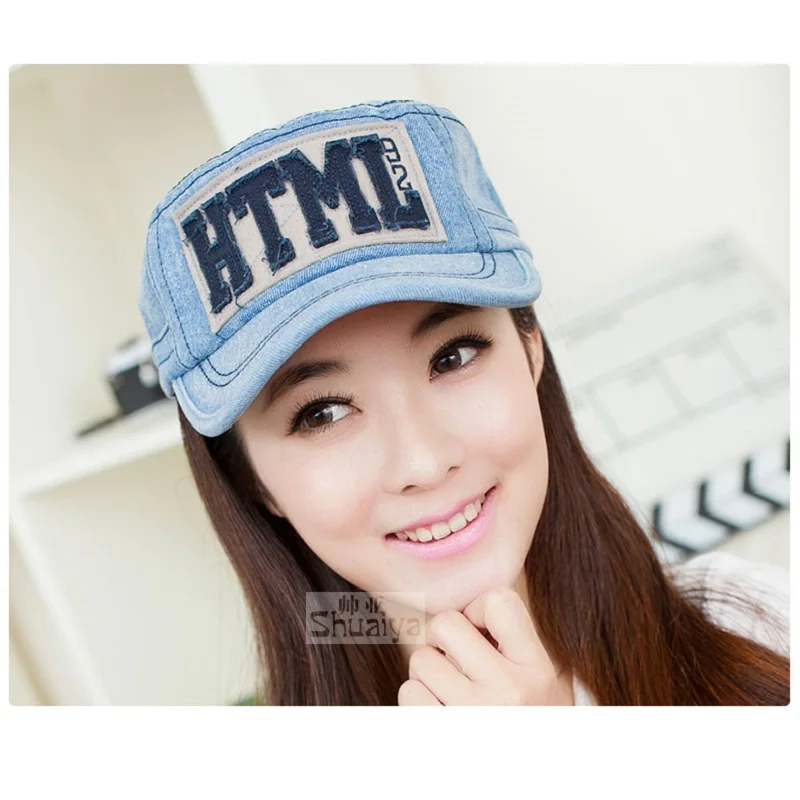 Girls Hat Jean Flat Young Women Fashion Step Caps 48-58cm Young Man Sun Hats sunbonnet Hot Sale