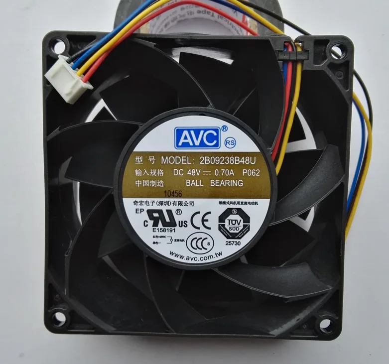 

Brand New For AVC 92*92*38 2B09238B48U 9238 48V 0.7A 4-wire radiator fan for communications-equipment