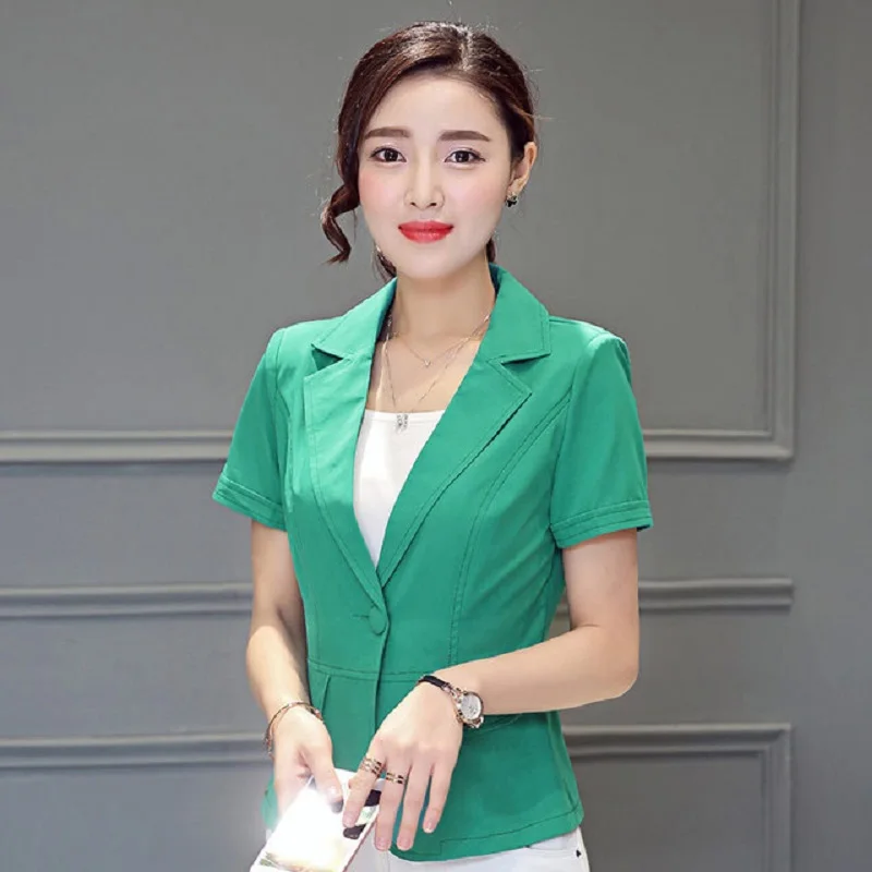 Short-Sleeved Slim Slimming Jacket for Women, One Button Small Suit, Female Fashion, New, Summer, W563