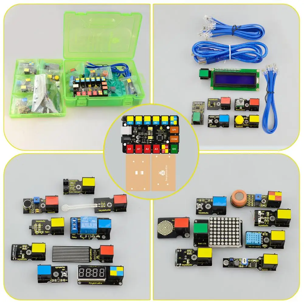 2022 NEW!Keyestudio EASY PLUG RJ11 Super Starter Learning Kit For Arduino STEM EDU/Compatible With Mixly Block Coding