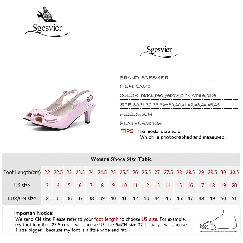 SGESVIER Women Sandals womens sexy peep toe low heel sandals bow slingbacks women summer sandals shoes size 13 14 15 34-46 OX010