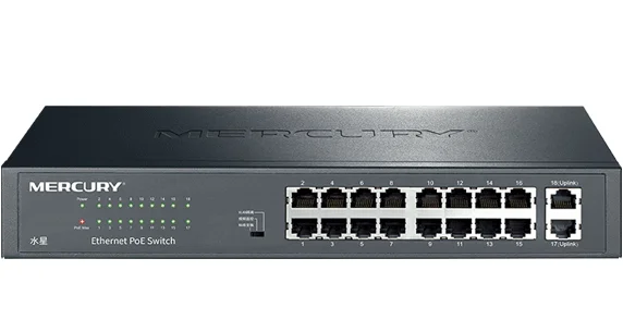 18 porty 16 poe 214 W 1000 mb/s sieci VLAN przełącznik IEEE802.3af/przy maksymalnej PoE o mocy 214 W 18 porty Ethernet przełącznik PoE RJ45 przełącznik sieciowy Plug & Play