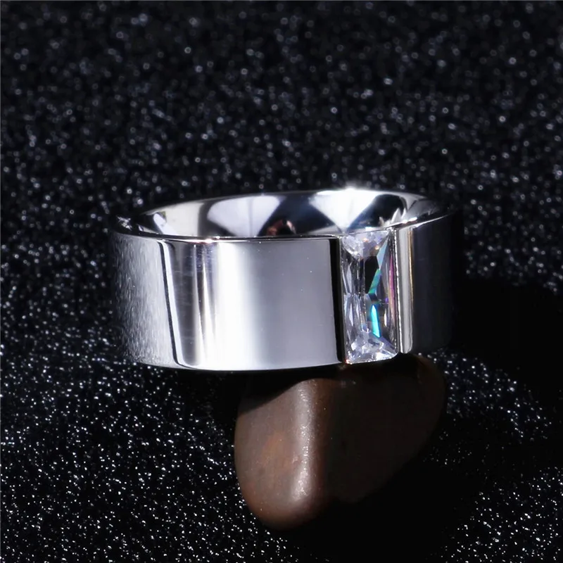 8MM wide Fashion Stainless Steel Ring Jewelry For Woman Man