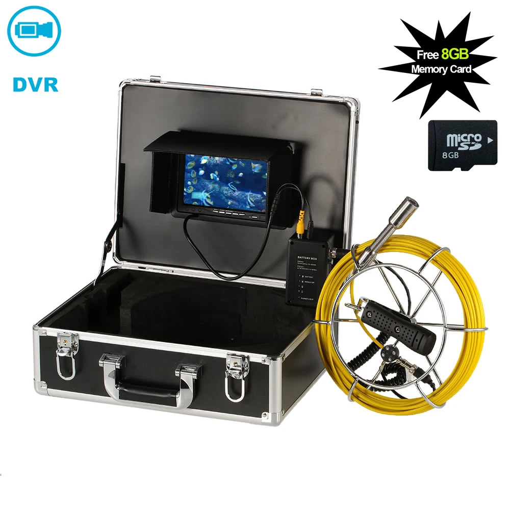 Wholesale 20M Cable Industry Endoscope Camera 7 inch TFT-LCD Display Sewer Pipe Inspection Camera System With DVR Function