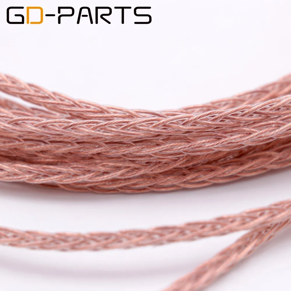 GD-PARTS Đầm PTFE OCC Đồng Dây Tai Nghe HIFI Âm Thanh Sân Khấu Tai Nghe Tai Nghe Tự Làm Cáp Nâng Cấp 8 Nhân 19 Strandsx0.12mm