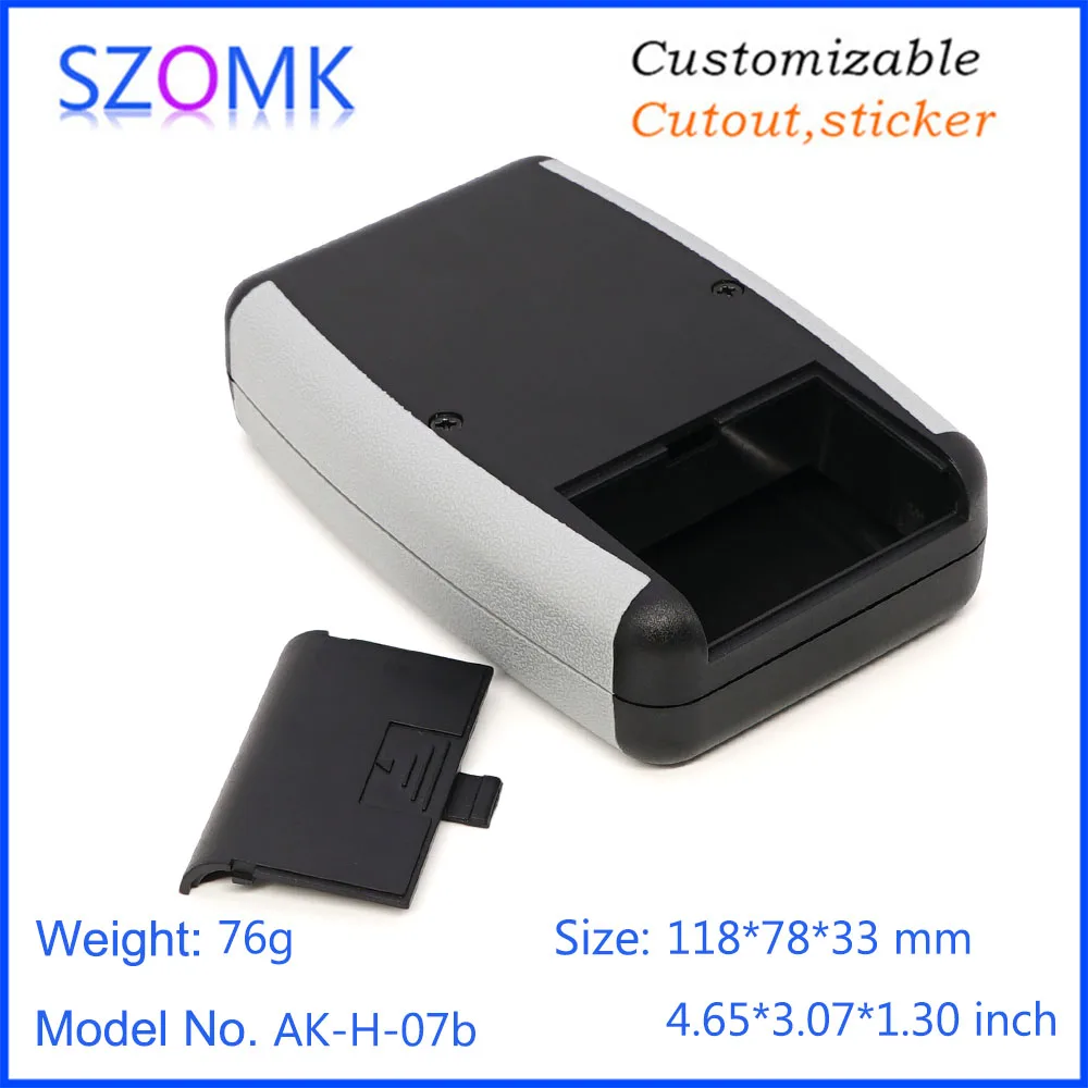 1 Piece118*78*33mm 9V battery handheld plastic box for electronics case szomk high quality plastic control enclosure pcb design