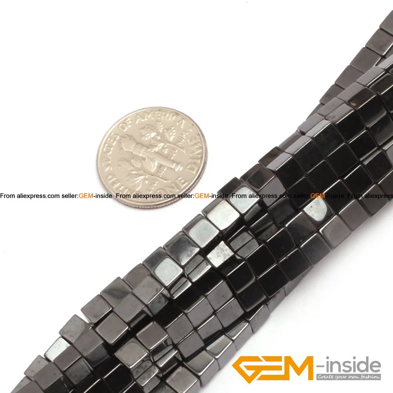 Natural Stone Magnetic Black Hematite Cubic Beads For Jewelry Making Strand 15 Inches DIY Jewelry Accessorries Loose Spacer Bead