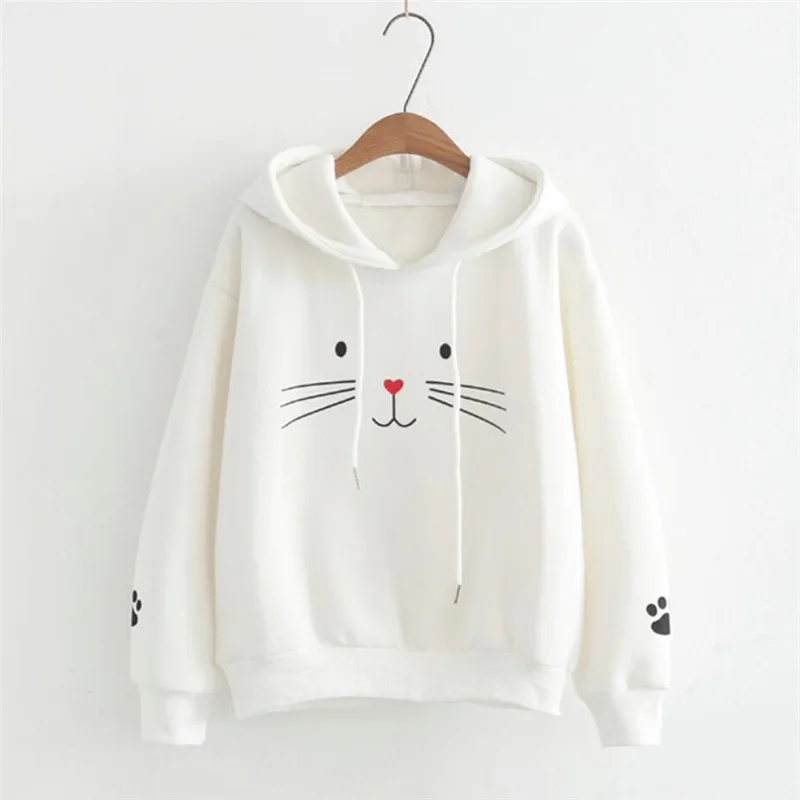 Casual ladies\' hoodies Sweatshirt Hoodies Women Streetwear Cat Print Hoodie Clothes Korean Style Woman Stylish casual hoodie