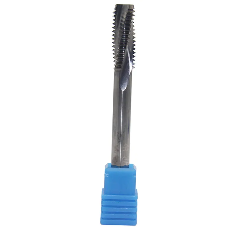 1 pc M8 Torneira Espiral Carboneto Sólido Torneiras de Rosca do parafuso Da Máquina Mão Direita Passo 1mm 1.25mm Torno CNC ferramenta de Perfuração de Metal Com Rosca