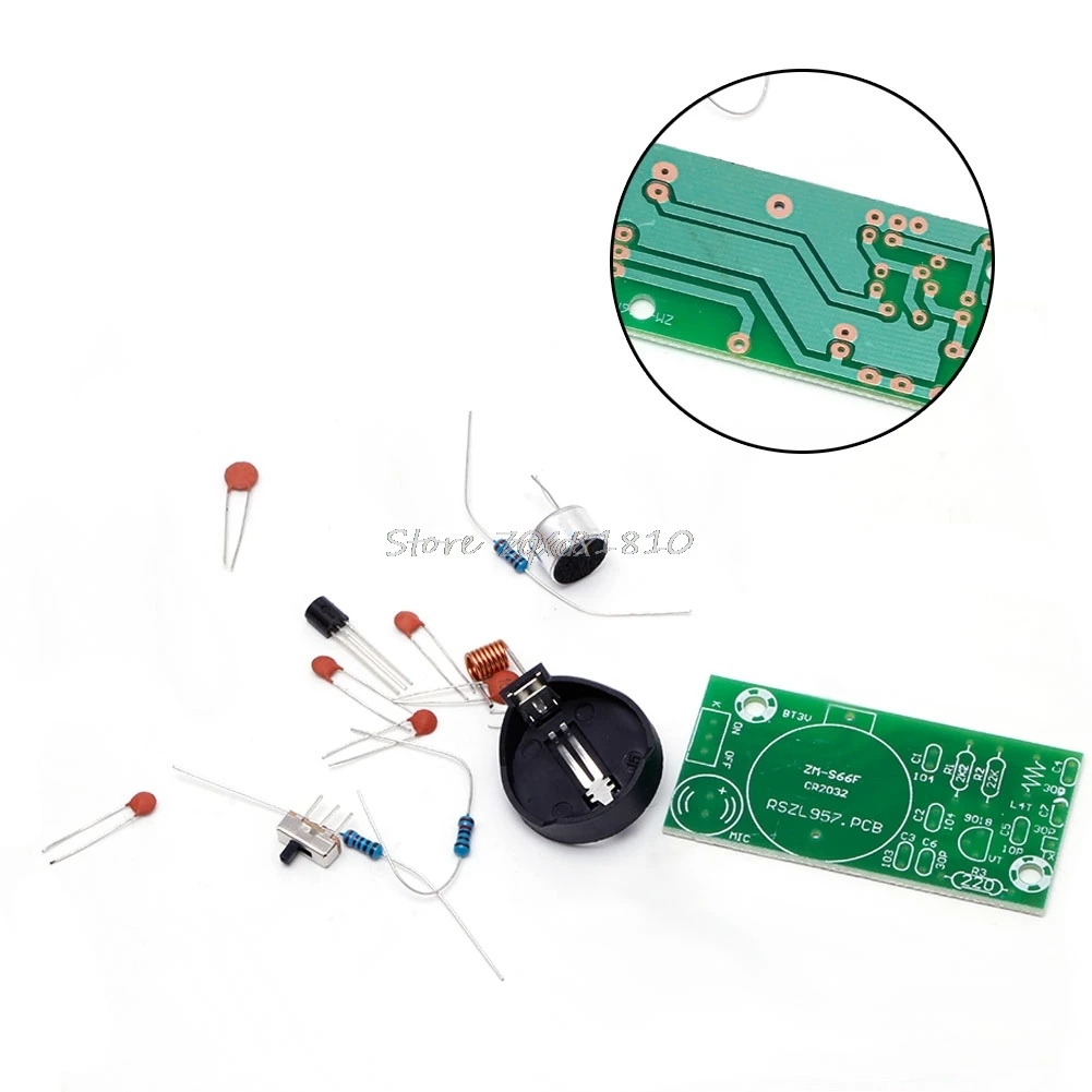 Simple FM Wireless Microphone Parts Electronic Training DIY Kit New