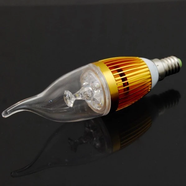 

E14 E12 E27 B22 B26 9W LED high power Dimmable Candle Light bulb lamp Downlight 110v 220v Gold and Silver