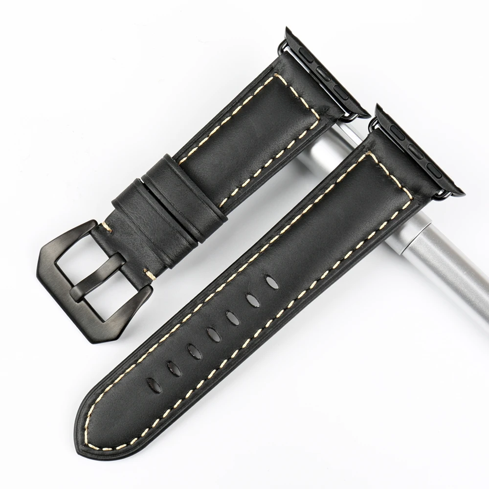 Vintage Leather Watchbands For Apple Watch Band 45mm 41mm 44mm 40mm 42mm 38mm Series 7 6 SE 5 4 3 Watch Strap