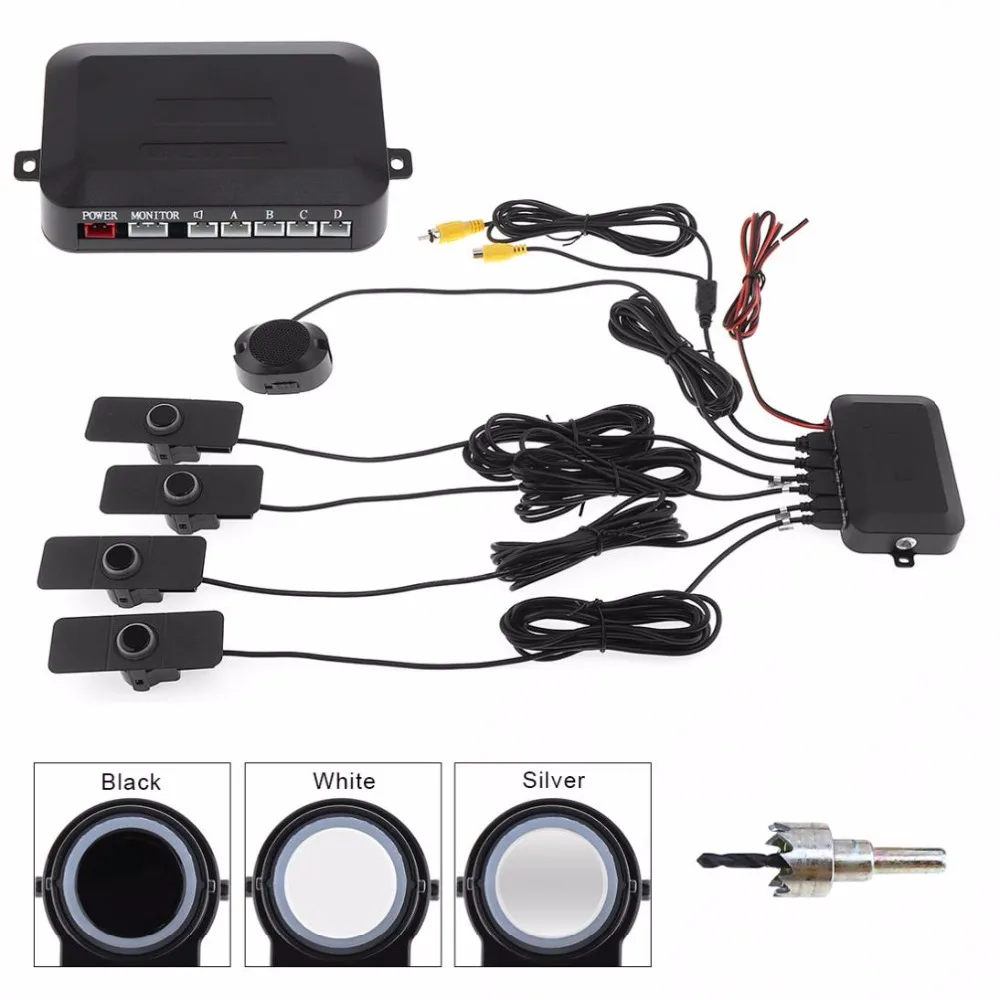 4 Sensor 16.5mm Car Video Parking Sensor Auto Reverse Backup Radar Assistance Sensors Support Car Camera