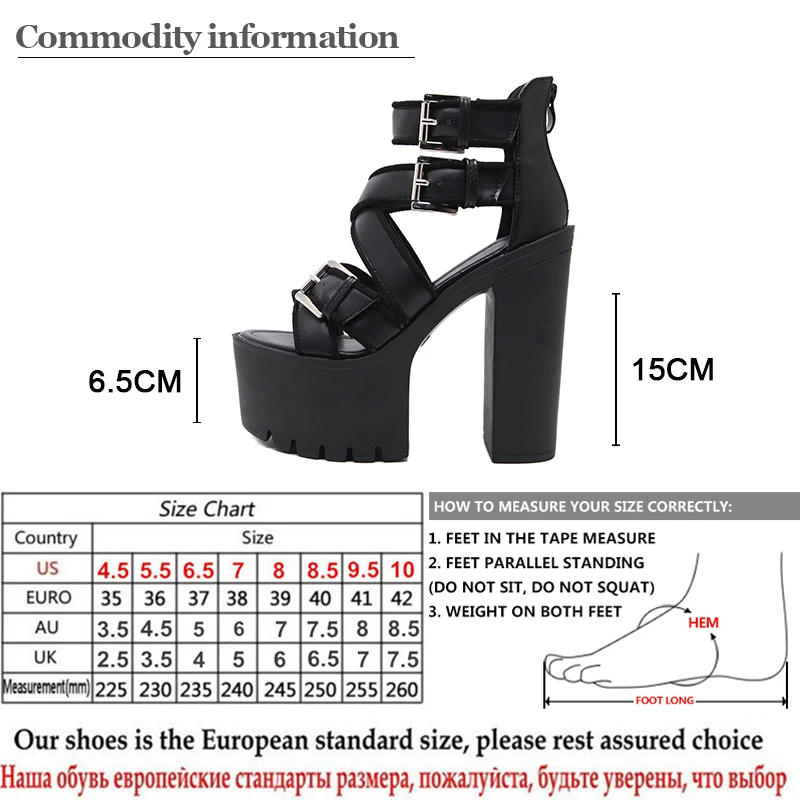 Gdgydh Open Toe Black Sandals Woman Platform Shoes Thick Heels Sandals Brand Designer Sexy Soft Leather Women\'s Shoes Summer