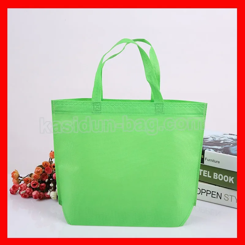 

(100pcs/lot) size W38*H32*D10 cm custom logo green eco bags shopping