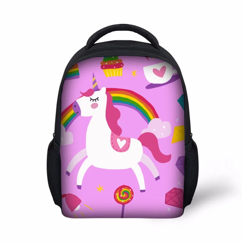 HUE MASTER Children Small Backpack 12 Inch Kindergarten Kids bag Comfortable SchoolBag cute unicorn prints bag cheap school bag