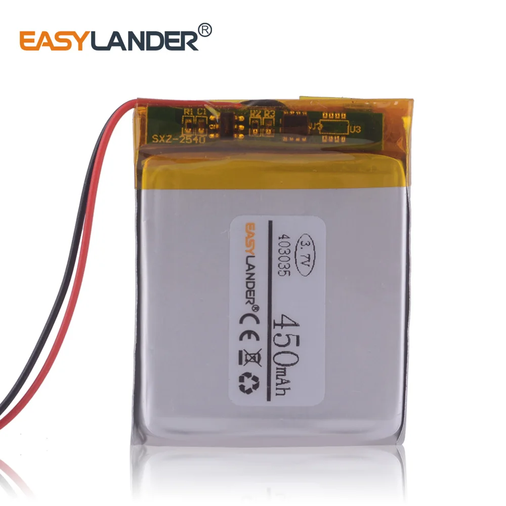 403035 3.7V 450mAh Rechargeable Lithium Li-ion Polymer Batteries For MP3 player mp4 speaker DVR GPS recorder 043035 402934