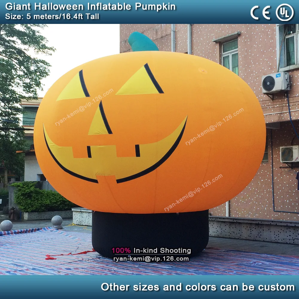 free shipping giant inflatable pumpkin on base Halloween decoration large inflatable pumpkin balloon with blower air pump