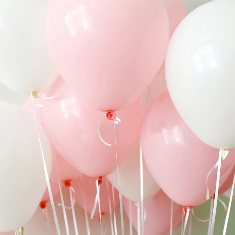 30pcs 10inch 2.2g Pink White Transparent Latex Helium Balloons Happy Birthday Party Supplies Baby Shower Wedding Decor Ballons