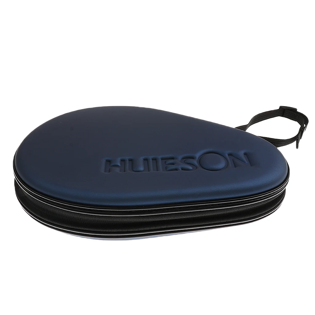 Funda rígida impermeable para raqueta de tenis de mesa, cubierta para bolsa de bate de Ping Pong, sostiene 2 paletas, plata, azul oscuro