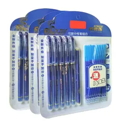 DELVTCH 0.5MM Erasable Suit Gel Pen Blue/Black Ink Magic Erasable Pen Refill and Pen Set For School Student Office Writing Tools