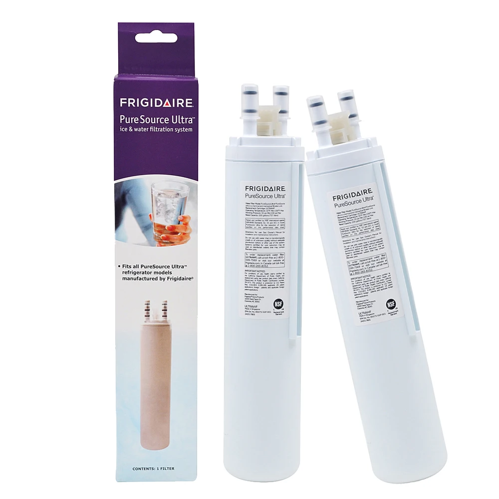 Frigidaire Ultrawf pusource 1 냉장고 얼음 및 물 필터 2 개용 물 필터 교체용, 탄소 필터/많은