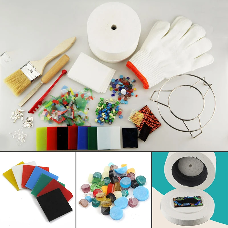 15pcs/set Professional Microwave Kiln Tool Set Stained Glass Fusing Supplies DIY Kits