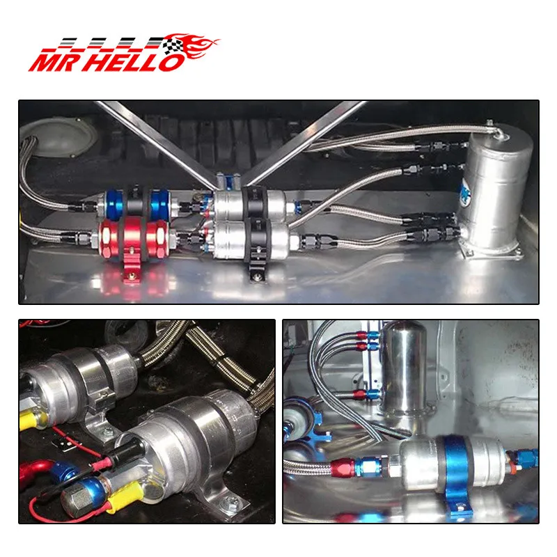 JKdreamer Dual Twin Fuel Pump Mount Bracket 60MM & Fuel Filter Clamp 50mm Cradle For Car Modified TK-CA747K2
