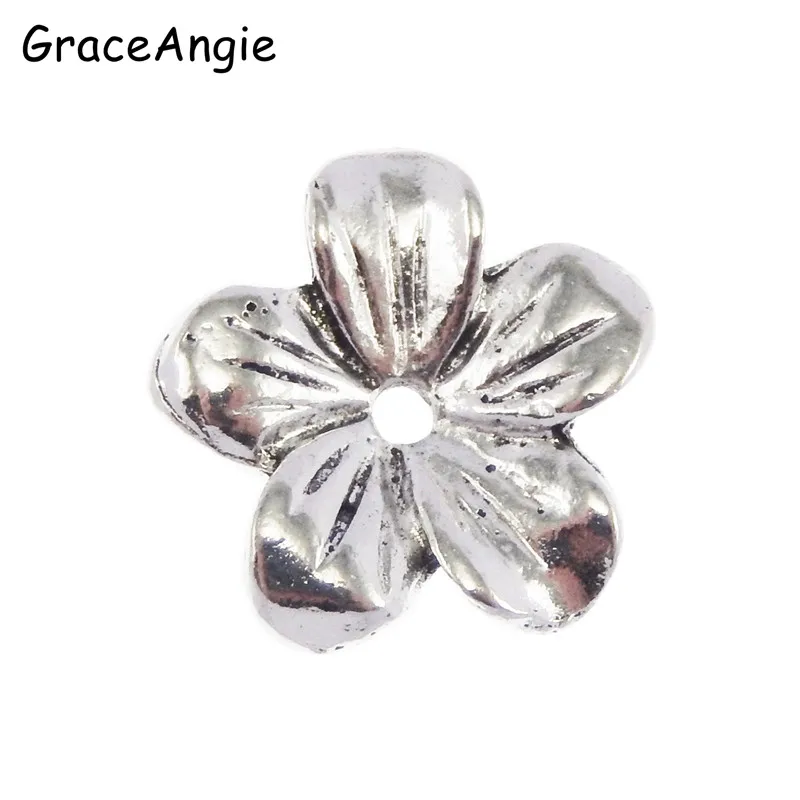 

Wholesale 80PCS Antique Silver Flower Beads Caps Jewelry Findings Bracelet Spacers Necklace Accessories 13*13MM 02957 GraceAngie